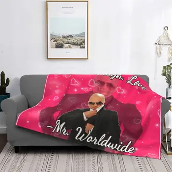 Mr Worldwide Pitbull De San Valentín Cubierta De Manta De Felpa Las Frazadas De La Cama Sofá Personalizado Ligero Colchas