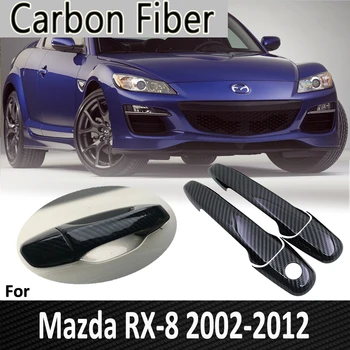 Negro de Fibra de Carbono para Mazda RX-8 RX8 RX 8 2002 2003 2004 2005 2006 2007 2009 2010 2011 2012 la Manija de la Puerta Cubierta de Accesorios de Coches