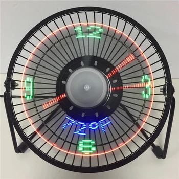 Nueva Venta Caliente USB Reloj LED Mini Ventilador en Tiempo Real Con Visualización de la Temperatura de Escritorio Relojes de Mesa de Enfriamiento Para la Oficina de la Casa de Verano