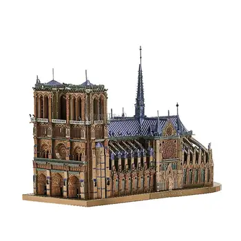 Nuevo Metal 3d Rompecabezas de Rompecabezas, la Catedral de Notre Dame de París, Bricolaje, la Construcción de modelos de Kits de Juguetes Para Adultos, Regalos de Cumpleaños