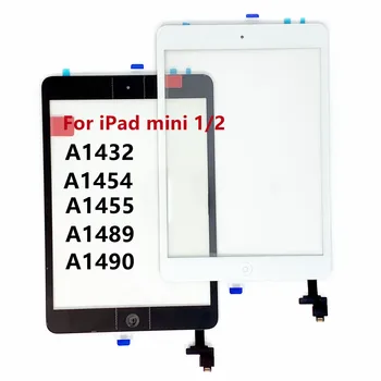 Nuevo Original de la Pantalla Táctil Digitalizado Sensor + IC Chip Conector+Botón de la Llave Para el iPad Mini1/ Mini2 A1432 A1454 A1455 A1489 A1490