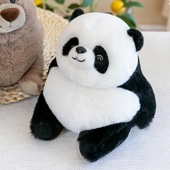 Portátil Panda de Peluche Lavable Panda de Juguete de Felpa Elástica Panda de Peluche Adorable Decoración para Niños Chicos Chicas
