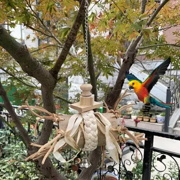 Pájaro de Juguete Exquisita Aliviar el Aburrimiento de la Madera Sana Tubo de Tejido de Cuerda de Parrot Seguro de Mascar Juguete Para Cacatúas Columpio de madera