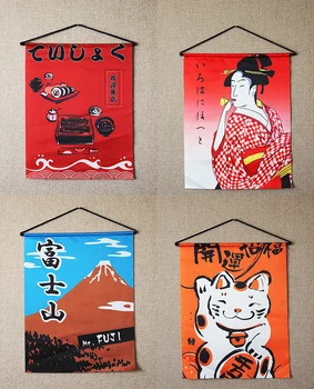 Restaurante japonés colgantes de tela de sushi de la decoración de la tienda colgando banderas de sushi Bandera de la cortina de gato de la suerte impermeable de la cortina de la puerta