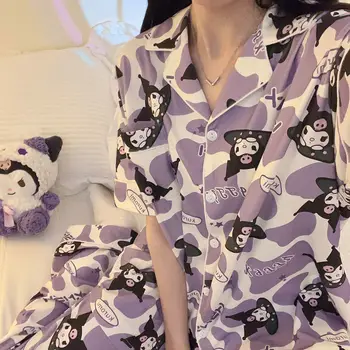 Sanrio Hellokitty Kuromi Pochacco De Dibujos Animados De Dibujos Animados De La Muchacha Corazón Pijama De Mujer De Verano Nuevo Dulce Lindo De Ocio, Casa De Ropa