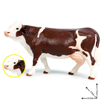 Simulada de los Animales de la Vaca Lechera Modelo Sólido de Emulación de la Figura de la Acción de Aprendizaje Educacional para Niños Juguetes para los Niños Simmental Vaca Holstein