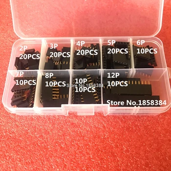 Stright Femenino kits de 130pcs/lote Tono de 2.54 mm 2/3/4/5/6/7/8/9/10//12 Pin de una Sola Fila de Pines de la Tira de PCB Conector