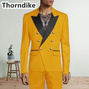 Thorndike 2021 Último Diseño De Plata De La Solapa De Pico De Los Hombres Traje De Color Rosa Custome Homme De La Moda Chaqueta Slim Fit 3 Piezas (Chaqueta+Chaleco+Pantalones)