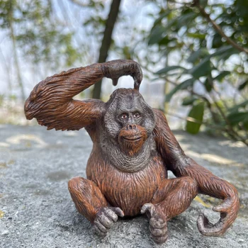 Tomy de pelo Rojo Babuino Orangután Salvaje Simulación Animal Figura Modelo Cognitivo infantil Ciencias de la Colección de Juguetes Adornos