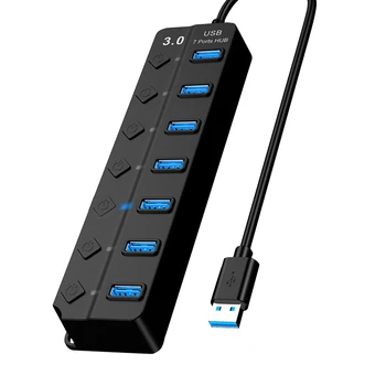 USB Hub USB 3.0 de 7 PUERTOS Tipo C CONCENTRADORES de Datos de Alta Velocidad por cable Conversor adaptador de Soporte de Múltiples Sistemas Plug and Play USB Adaptador