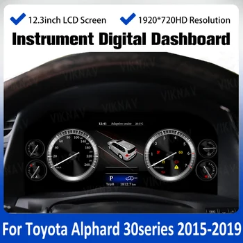 ViKNAV digital speedomenter para el coche Para Toyota Alphard 30series 2025-2019 Linux 12.3 pulgadas de Pantalla del grupo de instrumentos de reemplazo