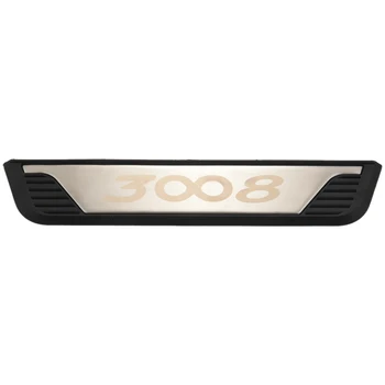 para Peugeot 3008 3008GT Coche Umbral de la Puerta de desgaste de la Placa de la Moldura de Acero Inoxidable Protector de Placas Interiores Accesorios 2017-2019