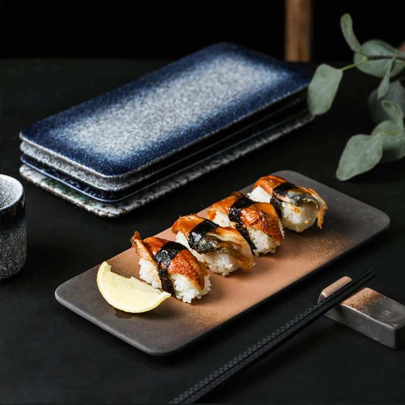 Japonés de cerámica creativa de largo en barco plato de sushi placa de negocios, restaurante placa rectangular plato de sashimi Japonés vajilla . ' - ' . 0