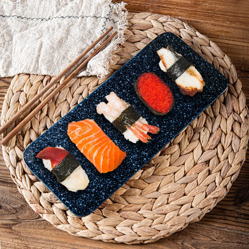 Japonés de cerámica creativa de largo en barco plato de sushi placa de negocios, restaurante placa rectangular plato de sashimi Japonés vajilla . ' - ' . 2