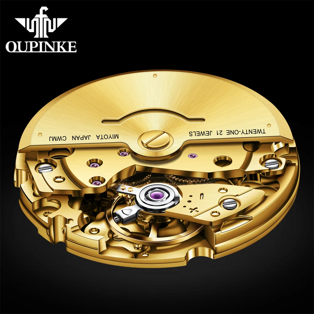 OUPINKE de Certificación Suizo Automático Reloj Mecánico de los Hombres de Lujo de la Marca Superior el Oro Real, Real Diamante Zafiro Espejo reloj de Pulsera . ' - ' . 3