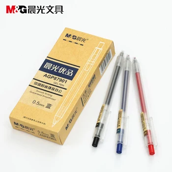 12pcs/lot premium retráctil 0,5 mm bolígrafo de gel de alta calidad suave writiing la oficina y la escuela bolígrafo de gel de M&G AGP87901