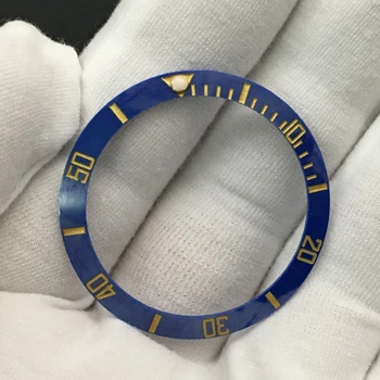 38mm Reloj Bisel de Cerámica Anillo de Nuevo el Oro Azul. Anillo De La Boca Del Reloj Biseles Partes De Los Hombres Reloj De Accesorios