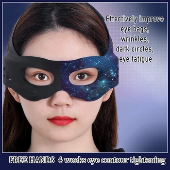 3D RF EMS calefacción eléctrica micro corriente anti-envejecimiento, rejuvenecimiento, que levanta y que aprieta las arrugas, bolsas en los ojos, ojeras, el cansancio de los ojos de alivio, cuidado de los ojos, masajes eléctricos de la máscara facial de la belleza de ojos instrumento