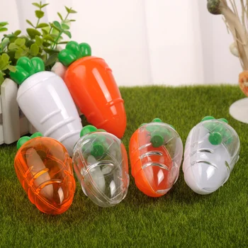 5pcs de Pascua en Forma de Zanahoria Transparente de Plástico Rellenable de Bola de Caramelo de Regalo Cajas de Feliz Pascua Decoración Para el Hogar