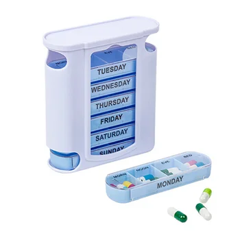 7 días a la semana de la tableta de rack de drogas de almacenamiento en rack de contenedor caja kit
