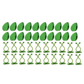 80Pcs Planta de Escalada Luminaria de Pared Clips de la Planta Fijador Vides Jardín Verde de la Hoja de la Planta de la Pared Clips de Vides Titular para la Decoración de la Pared