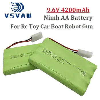 9.6 v 4200mah AA de Nimh Batería Con Kep-2p/Conector Tamiya Para Rc juguetes Coches de RC Tanques de Robots Pistola de Barcos de 9.6 v Batería Recargable