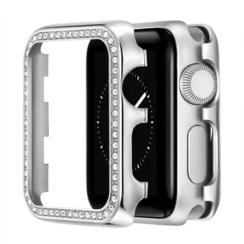 Caja de Metal De Diamantes del Apple Watch 45 mm 41 mm 44 mm 40 mm 42 mm 38 mm de Sustitución de la funda Protectora de iWatch 8 7 6 5 4 3 SE Mira Cubierta