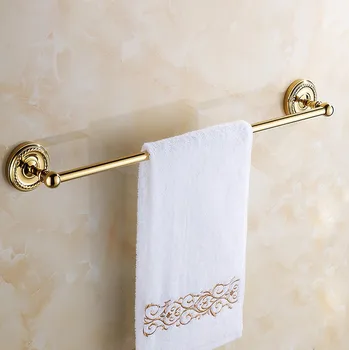 De lujo de Oro de Color de Latón Baño toallero toallero de barra Única estante de la toalla de latón toalla estante Baño accesorios ZD768
