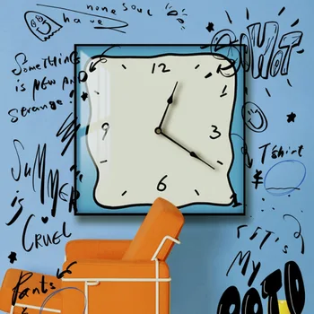 El Arte Del Graffiti Reloj De Pared Dibujos Animados De Corea Silencio Reloj De Moda Para El Hogar De La Pared Clocktable Pintura Bloque De La Caja Del Medidor Reloj De Pared Decoración De La Pared