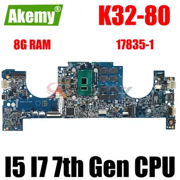 LK32 MB 17835-1 448.0A207.0011 Para Lenovo K32-80 K32-80b V730-13IKB de la placa base del ordenador Portátil Con la CPU I5 I7 7 de RAM 8G 100% de prueba de trabajo