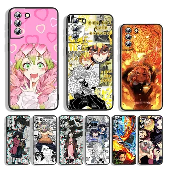 La Cubierta de silicona Manga Kimetsu no Yaiba Para Samsung S21 S22 S20 FE Ultra S10e S10 S9 S8 S7 S6 Edge Plus Negro caja del Teléfono