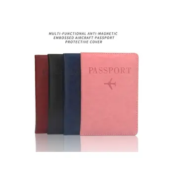 Multi-función de Cuero Paquete de Documentos Ultra-delgada de Viajes Caso de la Cubierta de RFID Cartera Titular del Pasaporte Pasaporte Bolsa