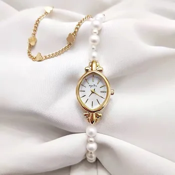 No se desvanecen 2021 nueva banda reloj de mujer Japonesa de relojes de lujo retro reloj de cuarzo de agua dulce natural de la perla pulsera de reloj de shell