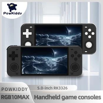 POWKIDDY de Mano Juego de los Jugadores RGB10max Pantalla HD Linux EmuELEC Portátil de Juego Retro de la Consola 3D de Balancín Juego de PS1 Emulador