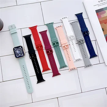 Sarga correa de silicona Compatible con el Apple Watch Se la serie de 44 mm 49 MM 45 MM 38MM Reloj de accesorios Para el iWatch 3 4 5 6 7 8 ultra