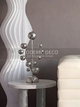 Simple y creativo, romántico metal escalonada candelero adornos de mesa de comedor modelo de habitación sala B&B, adornos de mesa