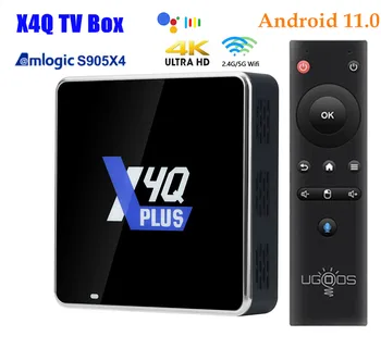 Ugoos X4Q Pro Android 11 S905X4 CAJA de Smart TV 2G/4GB de RAM 16G/32G/64GB ROM Wifi AV1 4K HDR Conjunto de tapa de la Caja de tv Media Player