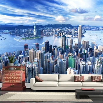 beibehang 3d papel de paede Arquitectónico de la ciudad moderna sala de estar TV de fotos telón de fondo del dormitorio mural de papel pintado de pintura