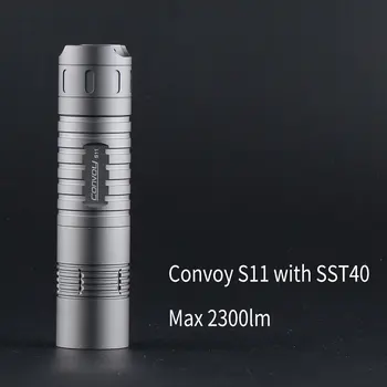 gris Convoy S11 con luminus sst40 ,cobre DTP de la junta y ar-revestido de la lente,la protección de la Temperatura,26650 de la linterna de la antorcha de la luz