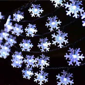 led de copo de nieve de la lámpara de la cadena de decoración del árbol de Navidad de color destello de la luz de la estrella de la cadena de la lámpara al aire libre del festival disposición de la lámpara 2pcs