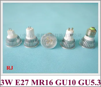 nueva de aluminio del LED spot luz 3 led de 3W LLEVÓ el bulbo E27 / GU10 / GU5.3(MR16) AC85-265V de entrada de aluminio de ROHS del CE